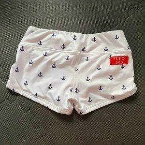 Fleo White and Blue Anchor Athletic Shorts